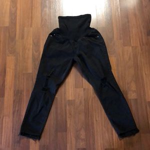 Jessica Simpson distressed maternity ankle jeans